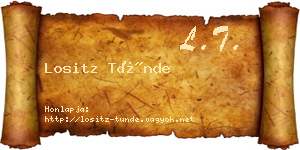 Lositz Tünde névjegykártya